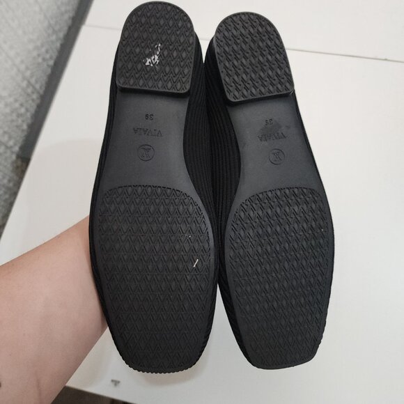 VIVAIA Square-Toe V-Cut Flats Black (Margot 2.0) Women's Size 8 (39) - Picture 2 of 12
